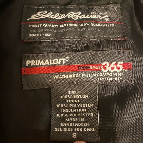 Eddie Bauer 365 Purple Nylon Primaloft Puffer Jacket‎ Size Small Weatheredge - Picture 9 of 15